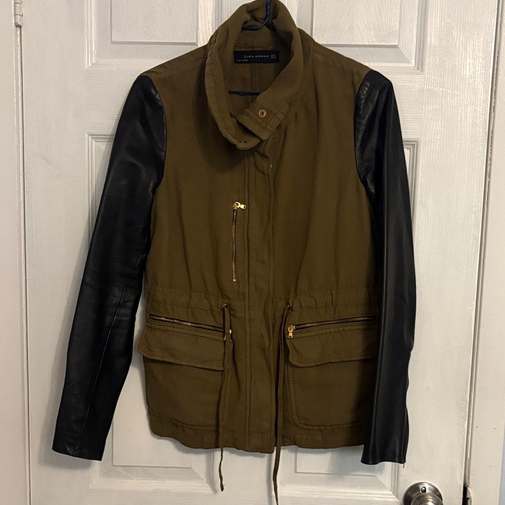 Zara Olive and Black Women's Jacket